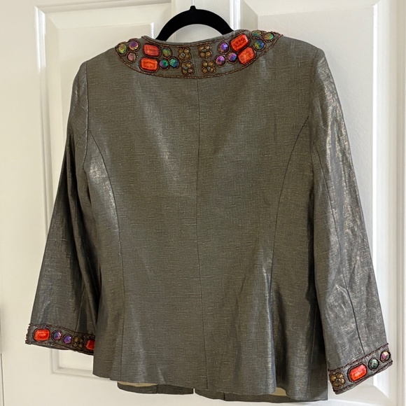 Embellished Metallic Trim Jacket – Size 8 - Picture 4 of 6
